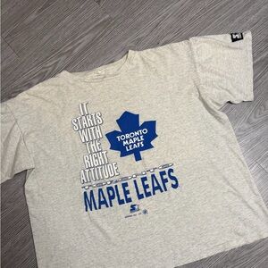 Vintage 90s Starter Toronto Maple Leafs 1992 T Shirt Sz XL Boxy Fit